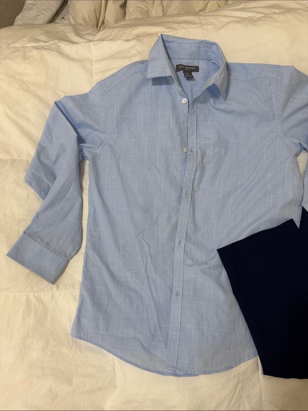 Van Heusen Light Blue boys  shirt size M/ pants size 10